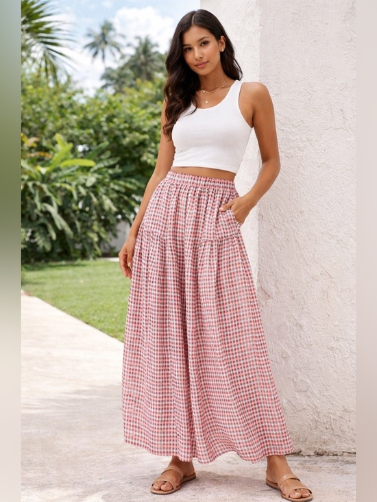 HALARA Pants - 💖Halara High Waisted Pocket Wide Leg Flowy Plaid
Casual Pants